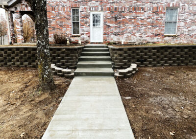 Lamborn Residents Bartisville, OK 2023 Retaining Wall, Sidewalk, Drainage System Install